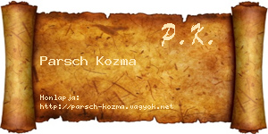 Parsch Kozma névjegykártya